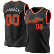 Загрузить изображение в средство просмотра галереи, Custom Black Orange-Gray Authentic Throwback Basketball Jersey