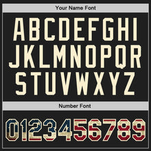 Laden Sie das Bild in den Galerie-Viewer, Custom Black Vintage USA Flag Cream-Red Authentic Throwback Basketball Jersey