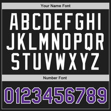 Laden Sie das Bild in den Galerie-Viewer, Custom Black Purple-White Authentic Throwback Basketball Jersey