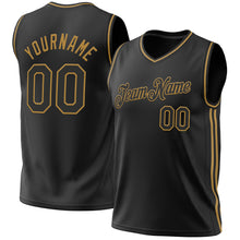 Laden Sie das Bild in den Galerie-Viewer, Custom Black Old Gold Authentic Throwback Basketball Jersey