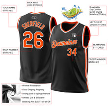Laden Sie das Bild in den Galerie-Viewer, Custom Black Orange-White Authentic Throwback Basketball Jersey