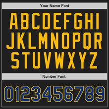 Загрузить изображение в средство просмотра галереи, Custom Black Royal-Gold Authentic Throwback Basketball Jersey