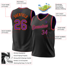 Laden Sie das Bild in den Galerie-Viewer, Custom Black Purple-Orange Authentic Throwback Basketball Jersey