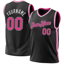 Laden Sie das Bild in den Galerie-Viewer, Custom Black Pink-White Authentic Throwback Basketball Jersey