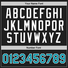 Загрузить изображение в средство просмотра галереи, Custom Black Teal-White Authentic Throwback Basketball Jersey