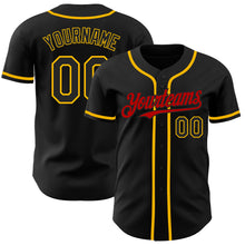 Загрузить изображение в средство просмотра галереи, Custom Black Gold-Red Authentic Baseball Jersey