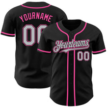 Charger l'image dans la galerie, Custom Black Gray-Pink Authentic Baseball Jersey