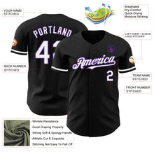 Загрузить изображение в средство просмотра галереи, Custom Black White-Purple Authentic Baseball Jersey
