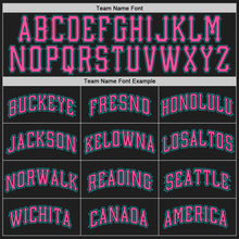 Load image into Gallery viewer, Custom Black Pink-Teal Authentic Baseball Jersey