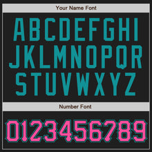 Load image into Gallery viewer, Custom Black Pink-Teal Authentic Baseball Jersey