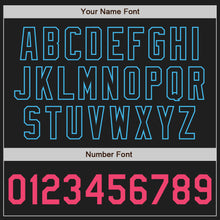 Загрузить изображение в средство просмотра галереи, Custom Black Neon Pink-Sky Blue Authentic Baseball Jersey