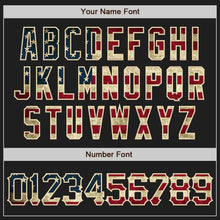 Загрузить изображение в средство просмотра галереи, Custom Black Vintage USA Flag-Cream Authentic Baseball Jersey