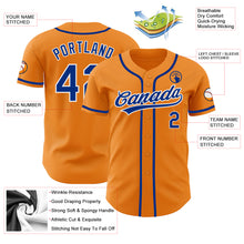 Laden Sie das Bild in den Galerie-Viewer, Custom Bay Orange Royal-White Authentic Baseball Jersey