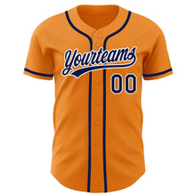 Загрузить изображение в средство просмотра галереи, Custom Bay Orange Navy-White Authentic Baseball Jersey