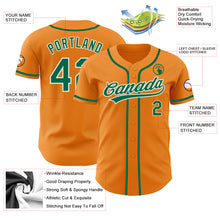 Laden Sie das Bild in den Galerie-Viewer, Custom Bay Orange Kelly Green-White Authentic Baseball Jersey