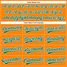 Laden Sie das Bild in den Galerie-Viewer, Custom Bay Orange Kelly Green-White Authentic Baseball Jersey