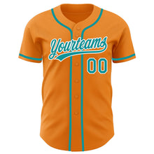 Загрузить изображение в средство просмотра галереи, Custom Bay Orange Teal-White Authentic Baseball Jersey