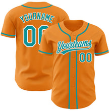 Загрузить изображение в средство просмотра галереи, Custom Bay Orange Teal-White Authentic Baseball Jersey