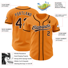 Laden Sie das Bild in den Galerie-Viewer, Custom Bay Orange Brown-White Authentic Baseball Jersey