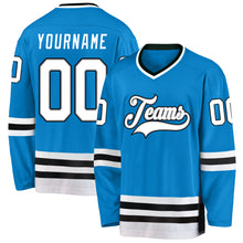 Загрузить изображение в средство просмотра галереи, Custom Blue White-Black Hockey Jersey