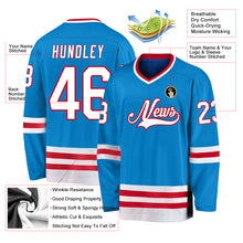 Laden Sie das Bild in den Galerie-Viewer, Custom Blue White-Red Hockey Jersey