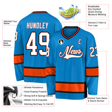 Загрузить изображение в средство просмотра галереи, Custom Blue White-Orange Hockey Jersey