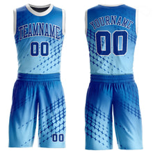 Загрузить изображение в средство просмотра галереи, Custom Blue Royal-Light Blue Round Neck Sublimation Basketball Suit Jersey