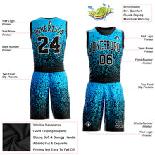 Загрузить изображение в средство просмотра галереи, Custom Blue Black-White Round Neck Sublimation Basketball Suit Jersey
