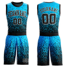 Загрузить изображение в средство просмотра галереи, Custom Blue Black-White Round Neck Sublimation Basketball Suit Jersey