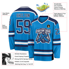 Load image into Gallery viewer, Custom Blue Navy-White Hockey Jersey
