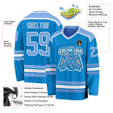 Загрузить изображение в средство просмотра галереи, Custom Blue Light Blue-White Hockey Jersey