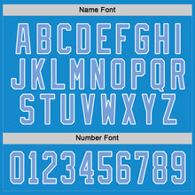 Загрузить изображение в средство просмотра галереи, Custom Blue Light Blue-White Hockey Jersey