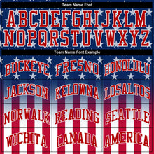 Load image into Gallery viewer, Custom Blue Red-White 3D American Flag Fashion Authentic Baseball Jersey