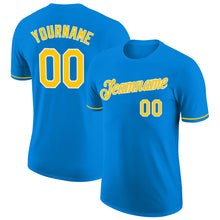 Load image into Gallery viewer, Custom Blue Gold-White Performance T-Shirt