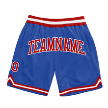 Загрузить изображение в средство просмотра галереи, Custom Blue Red-White Authentic Throwback Basketball Shorts