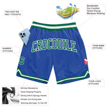 Загрузить изображение в средство просмотра галереи, Custom Blue Kelly Green-White Authentic Throwback Basketball Shorts