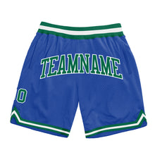 Загрузить изображение в средство просмотра галереи, Custom Blue Kelly Green-White Authentic Throwback Basketball Shorts