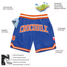 Загрузить изображение в средство просмотра галереи, Custom Blue Orange-White Authentic Throwback Basketball Shorts
