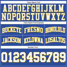 Загрузить изображение в средство просмотра галереи, Custom Blue White-Gold Authentic Throwback Basketball Shorts