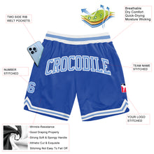 Загрузить изображение в средство просмотра галереи, Custom Blue Light Blue-White Authentic Throwback Basketball Shorts