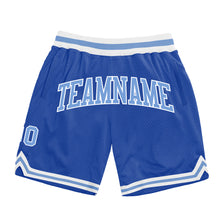 Загрузить изображение в средство просмотра галереи, Custom Blue Light Blue-White Authentic Throwback Basketball Shorts
