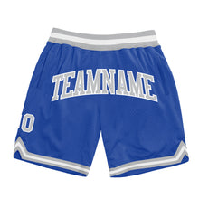 Загрузить изображение в средство просмотра галереи, Custom Blue Gray-White Authentic Throwback Basketball Shorts