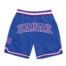 Загрузить изображение в средство просмотра галереи, Custom Blue Purple-White Authentic Throwback Basketball Shorts