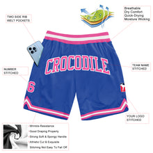Загрузить изображение в средство просмотра галереи, Custom Blue Pink-White Authentic Throwback Basketball Shorts
