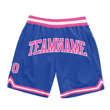 Загрузить изображение в средство просмотра галереи, Custom Blue Pink-White Authentic Throwback Basketball Shorts