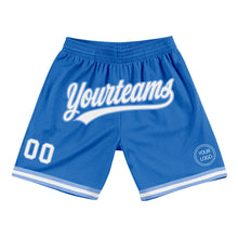 Загрузить изображение в средство просмотра галереи, Custom Blue White-Light Blue Authentic Throwback Basketball Shorts