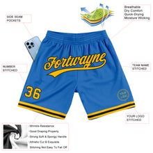 Загрузить изображение в средство просмотра галереи, Custom Blue Gold-Black Authentic Throwback Basketball Shorts