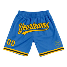 Загрузить изображение в средство просмотра галереи, Custom Blue Gold-Black Authentic Throwback Basketball Shorts