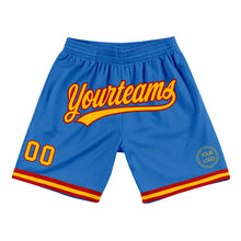Загрузить изображение в средство просмотра галереи, Custom Blue Gold-Red Authentic Throwback Basketball Shorts