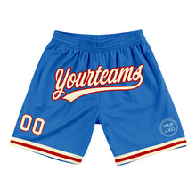 Загрузить изображение в средство просмотра галереи, Custom Blue Cream-Red Authentic Throwback Basketball Shorts